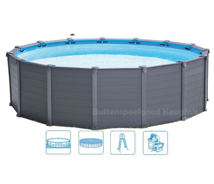 Intex Graphite Panel rond zwembad 4.78 x 1.24m 